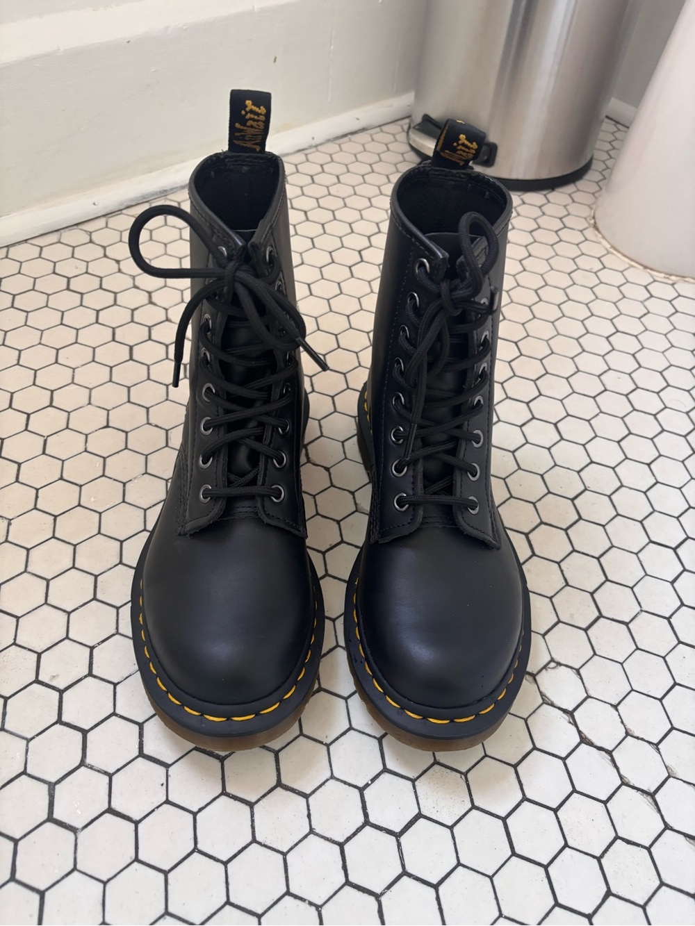 Dr. Martens Classic black leather lace up boots